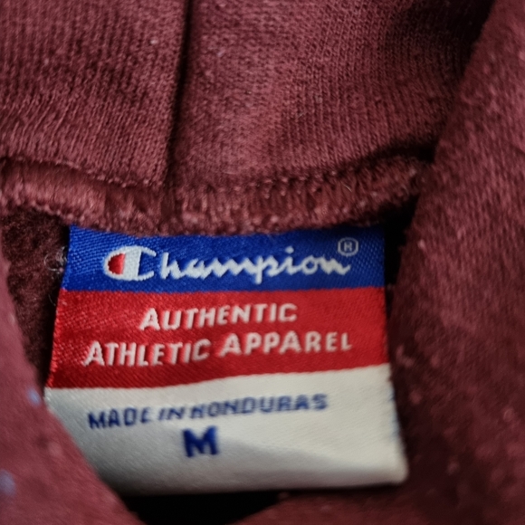 Men's Champion University Mary Washington Hoodie Sweatshirt Burgundy Size Medium - Picture 8 of 8